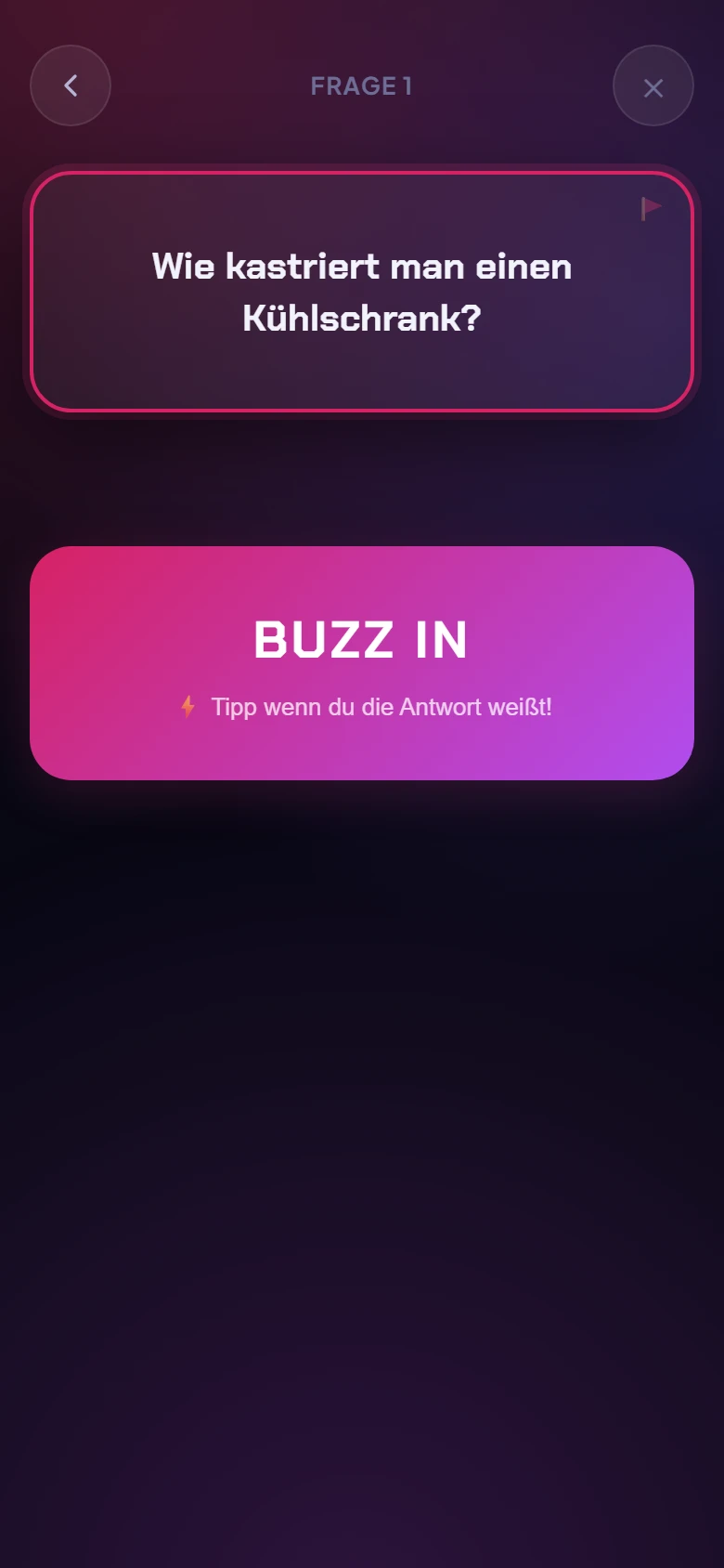 Quizduell – wer zuerst buzzert in der JGA Revolution App